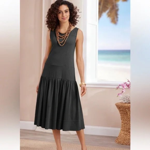 soft surroundings cocktail dresses Soft Surroundings Pink Stretchy Midi Dress